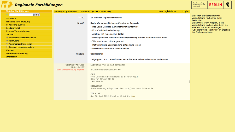 Regionale Fortbildung